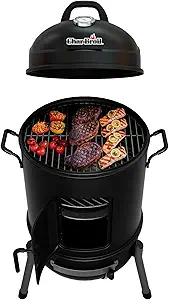 61tspzpVI5L.__AC_SX300_SY300_QL70_FMwebp_ Char-Broil Bullet Charcoal Smoker 16" review portable smoker for backyard grilling