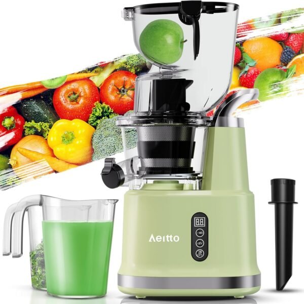 Aeitto Cold Press Juicer review Masticating juicer with large feed chute and easy cleaning