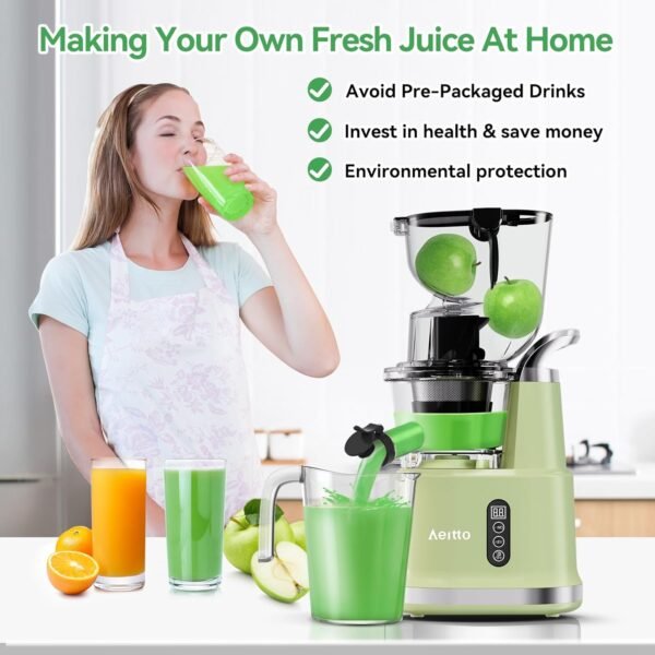 Aeitto Cold Press Juicer review Masticating juicer with large feed chute and easy cleaning