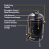 71HOJ1ZEIzL._AC_SL1500_ Char-Broil Bullet Charcoal Smoker 16" review portable smoker for backyard grilling