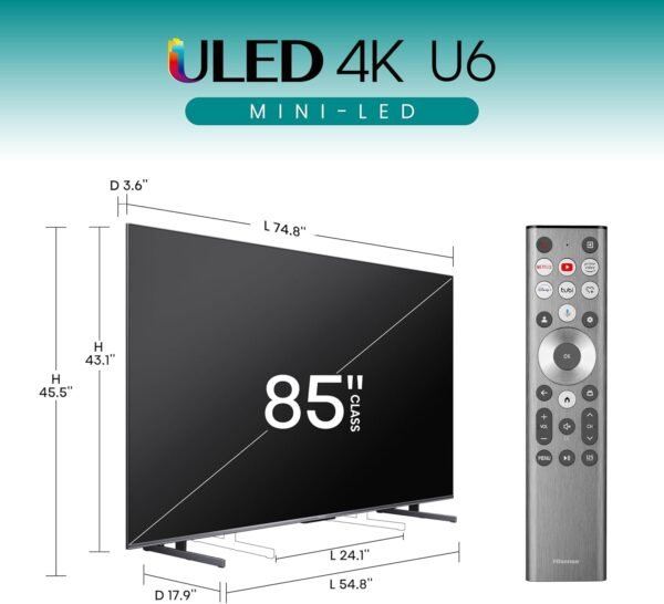 71OfDCgTj7L._AC_SL1500_ Hisense 85U6N Mini-LED 4K Smart TV review Game Mode Plus and Dolby Vision