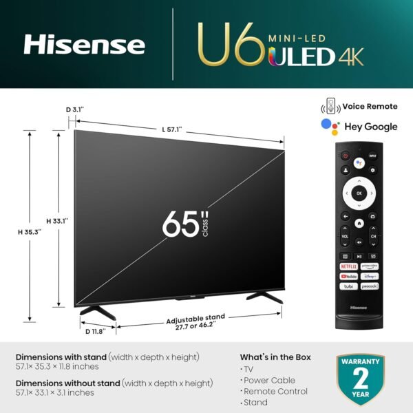 Hisense 65-Inch U6 Series Mini-LED QLED TV review for 4K entertainment lovers