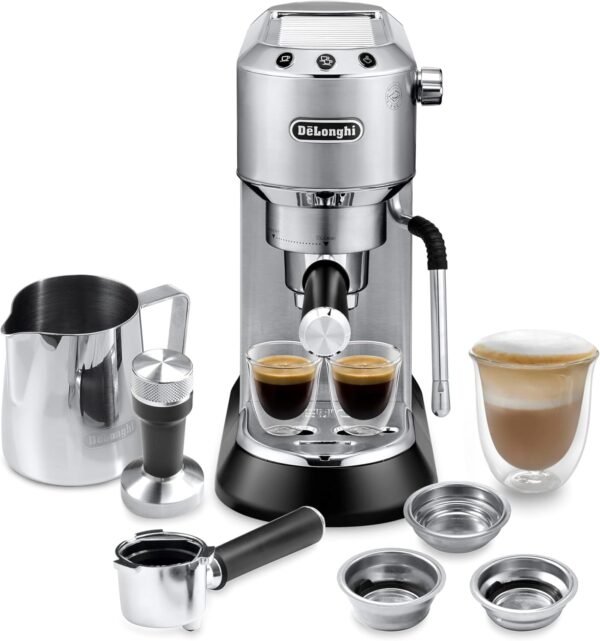 71qNudnQ-nL._AC_SL1500_ De'Longhi Dedica Arte Espresso Machine review compact design with My LatteArt steam wand