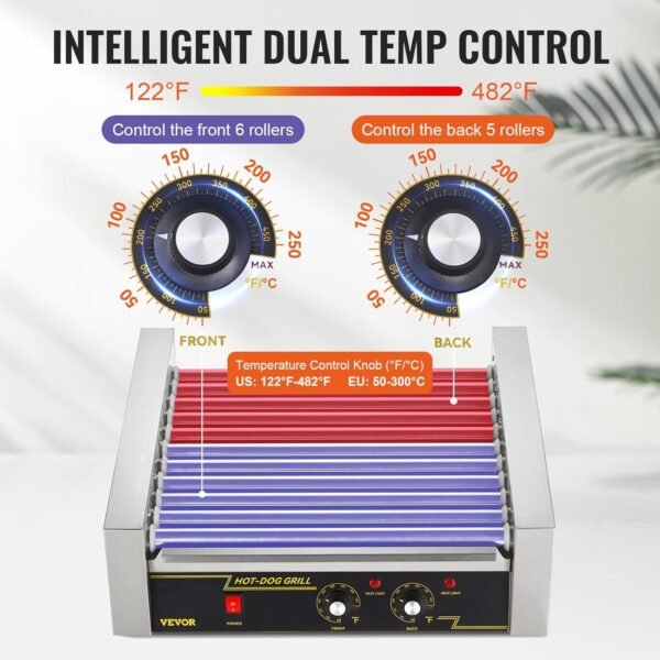 VEVOR Hot Dog Roller 11 Rollers Review Efficient Sausage Grill with Bun Warmer