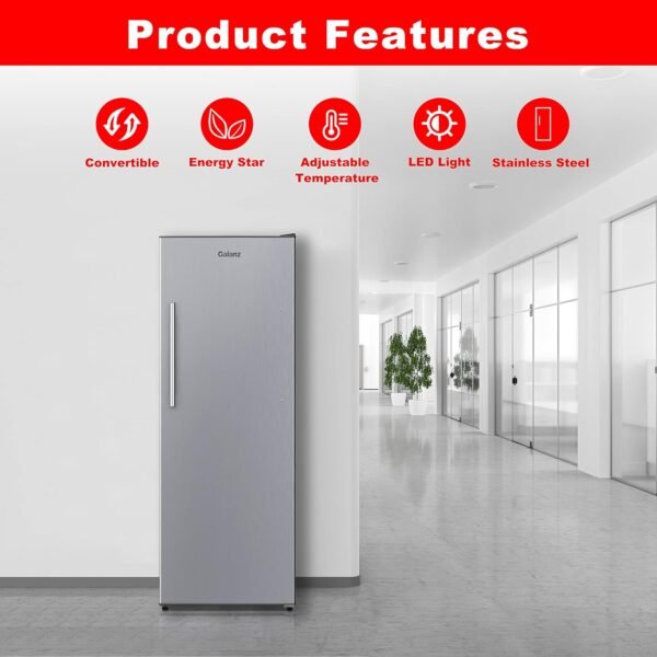 813PDBKmLtS._AC_SL1500_ Galanz GLF11US2A16 Upright Convertible Refrigerator Freezer Review Stainless Steel 11 Cu.Ft