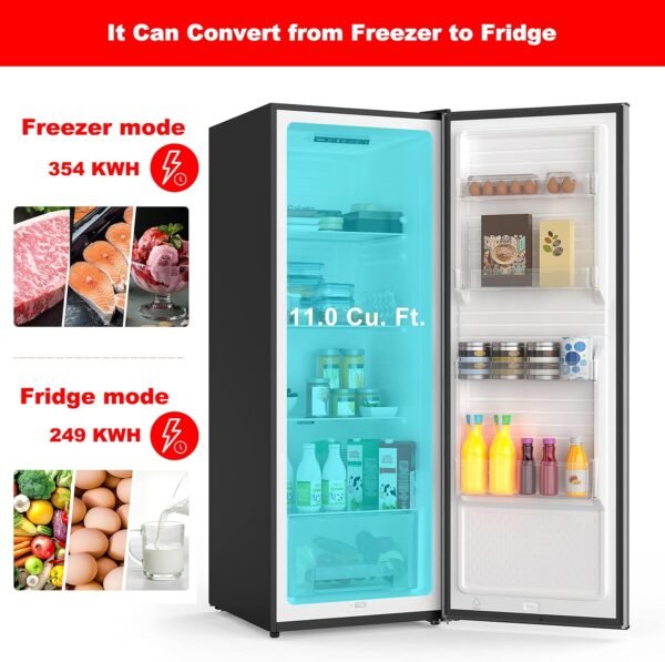 81BaW5EVRuS._AC_SL1500_ Galanz GLF11US2A16 Upright Convertible Refrigerator Freezer Review Stainless Steel 11 Cu.Ft