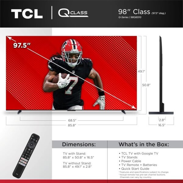 TCL 98-Inch QLED 4K Smart TV 98Q651G review with Dolby Vision and HDR Pro+